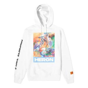 Толстовка heron water colours print embroidery popover hoodie 'white' Heron Preston, белый