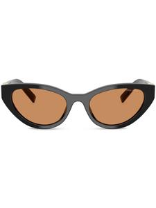 Miu Miu Eyewear солнцезащитные очки в геометричной оправе, черный