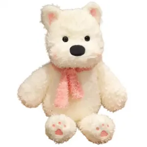 Милый шарф с дизайном травяного щенка плюшевая кукла высота 50см/70см/90см Happy Fish, белый