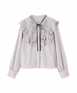 Плиссированная блузка с оборками Jill By Jill Stuart, цвет Ice Gray