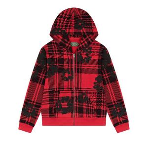 Худи Denim Tears Plaid Cotton Wreath Zip Hoodie, Red