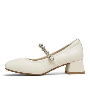 Балетные вариации линии M, туфли Мэри Джейн на каблуке-катушке, женские Teenmix, экрю