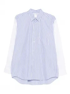 Рубашка в полоску с цветными блоками Comme Des Garcons, синий