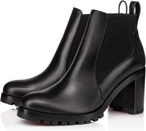 Женские ботинки YDN Chelsea с массивным каблуком и защитой от скольжения, мотоциклетные туфли на осень и зиму, размеры 4-15 US, Black