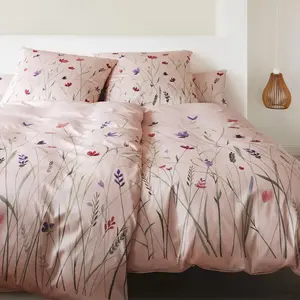 Элегантный комплект постельного белья из сатина Мако Highlife, цвет розовый, размер 135х200+80х80 Elegante