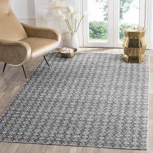 Ковер SAFAVIEH, 244 x 305 см, - коллекция Kilim - большой - Ivory & Charcoal, ручной работы, плоское плетение из шерсти, идеально для гостиной, спальни, офиса, столовой (KLM721C)