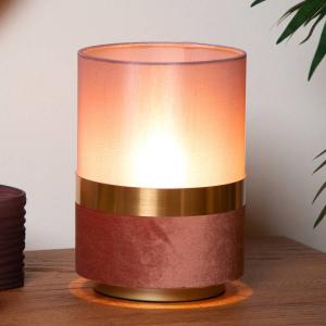 Настольная лампа Lucide Tusse Typ A, лен - лосось