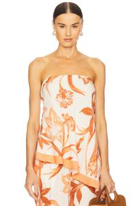 Асимметричный бесплечный топ Rococo Sand, beige brown