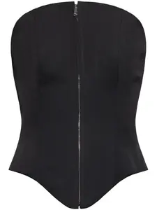 Топ-корсет на молнии Alexander McQueen, черный