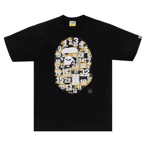 Футболка BAPE A Bathing Ape 32nd Anniversary 1st Camo Big Ape Head Tee, Black/Yellow
