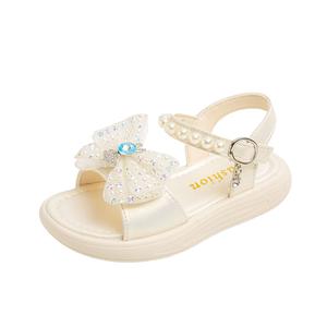 Детские сандалии с низким верхом, нескользящие, износостойкие, дышащие RHOBESAM, экрю