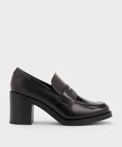 Туфли-лоферы Penny Loafer Pumps Charles & Keith, цвет Burgundy