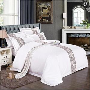 Generic Комплект постельного белья белый с красочным принтом из 100% хлопка