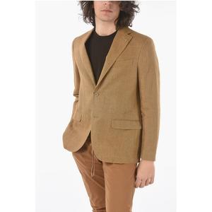 Пиджак CC COLLECTION flax RIGHT side vents 2-button blazer Corneliani, коричневый