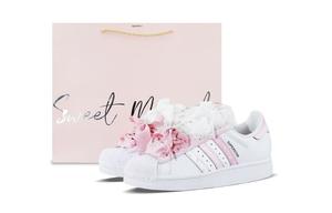 Superstar 2 устойчивые к истиранию низкие кроссовки для скейтбординга Unisex White Adidas Originals, розовый