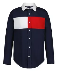 Мальчиковая рубашка 2T-7 с флажковым воротником Tommy Hilfiger