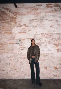 Куртка из искусственной кожи Stradivarius, Dark Brown