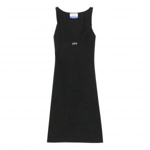 (WMNS) Платье-майка Off-White Off Stamp Rib Basic Tank Dress 'Black White'