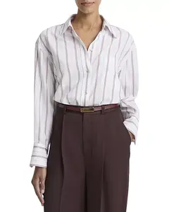 Рубашка в полоску оверсайз Vince, белый