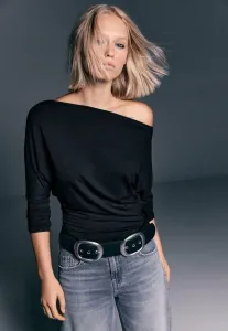 Топ с длинными рукавами Stradivarius, Black