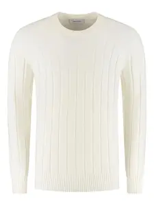 Вязаный свитер с круглым вырезом Gran Sasso, белый