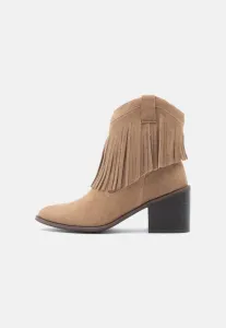 Кожаные ковбойские/байкерские ботильоны Anna Field, Beige