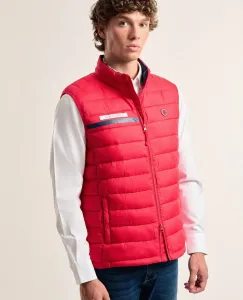 Мужской стеганый жилет красного цвета с принтом на передней части Valecuatro