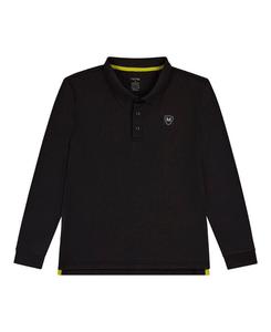 Мужская шелковисто-мягкая влагоотводящая рубашка-поло с длинными рукавами MeMoi, Black