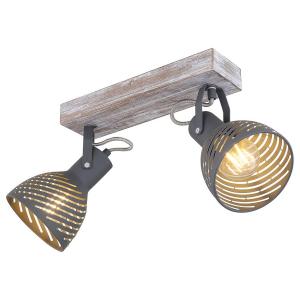 Потолочный светильник Globo Lighting Mori I, цельное железо/сосна - 2 пламени