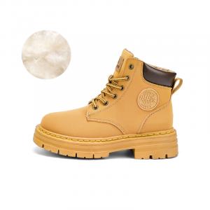 Женские ботинки CAHHRRN короткие с флисовой подкладкой, желтый