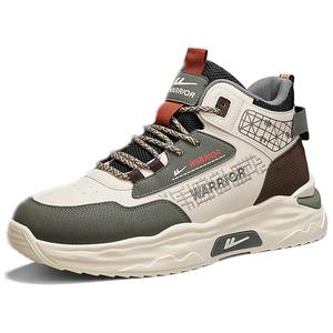 WARRIOR Износостойкие, легкие, нескользящие, высокие повседневные туфли, мужские, бежево-зеленого цвета