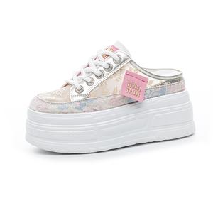 CHOVO Вышитые противоскользящие тапочки с закрытым носком для женщин, устойчивые к запахам, золотисто-розовые, цвет Gold Pink