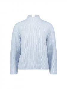 Вязаный свитер с воротником-стойкой в цвете светло-голубой меланж Zero