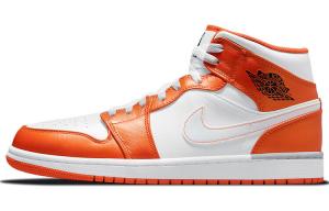 Jordan 1 Mid Metallic Orange белый