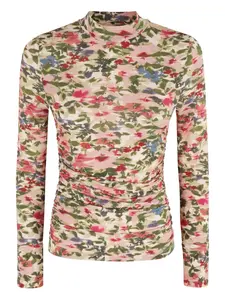 Топ с высоким воротом Ikat Tiny Flowers FARM Rio, розовый