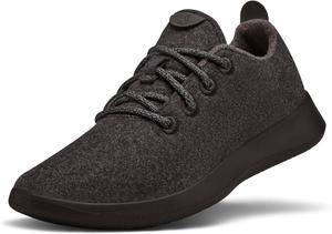 Мужские кроссовки Allbirds Wool Runner, повседневные кроссовки, машинная стирка, сделаны из натуральных материалов, черный/черный