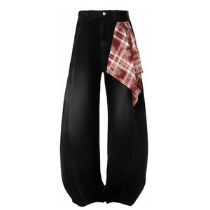 X1617 Повседневные брюки Unisex Black Moderate Wide Leg