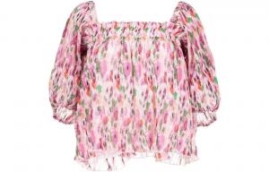 Топ-блузка с цветочным принтом GANNI, розовый