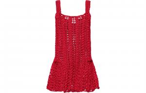 Объемный вязаный пеплум мини-платье JW Anderson, красный