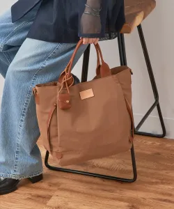 Сумка-тоут Toleur из нейлона, грогрена и коровьей кожи, двусторонняя, наплечная, цвет Brn