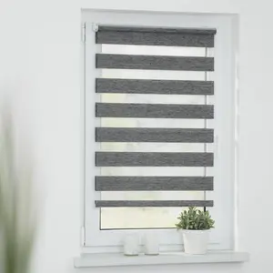 LICHTBLICK ORIGINAL двойная рулонная штора «Duo Rollo Klemmfix, без сверления, крапчатая, зеленая», полупрозрачная, свободно висит, цвет dunkelgrau + weiß