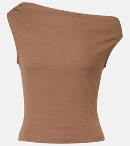 Асимметричный топ Lauren из джерси Leset, Walnut