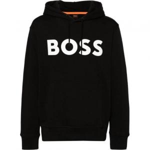 Худи с принтом логотипа Boss на шнурке HUGO BOSS, черный