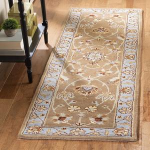 Ковер-дорожка SAFAVIEH, 69 x 244 см, Heritage Collection, Beige & Blue, ручной работы, традиционный восточный, шерстяной, идеален для помещений с высокой проходимостью в гостиной, спальне (HG821A)