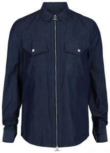 Джинсовая рубашка Ferragamo с молнией, синяя
