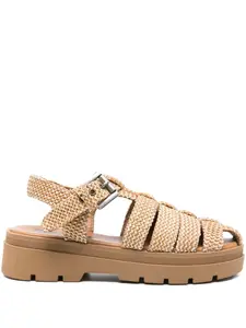 Плоские сандалии с плетеной текстурой Bibi Lou, коричневый