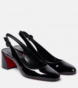 Туфли So Jane 55 на шпильке с ремешком из лаковой кожи Christian Louboutin, Black/Lin Black