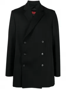 Двубортное шерстяное пальто 424, черный