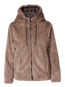 Двусторонняя утепленная женская куртка коричневого цвета KOROSHI