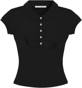 Женская поло с отложным воротником, короткий рукав, Slim Fit